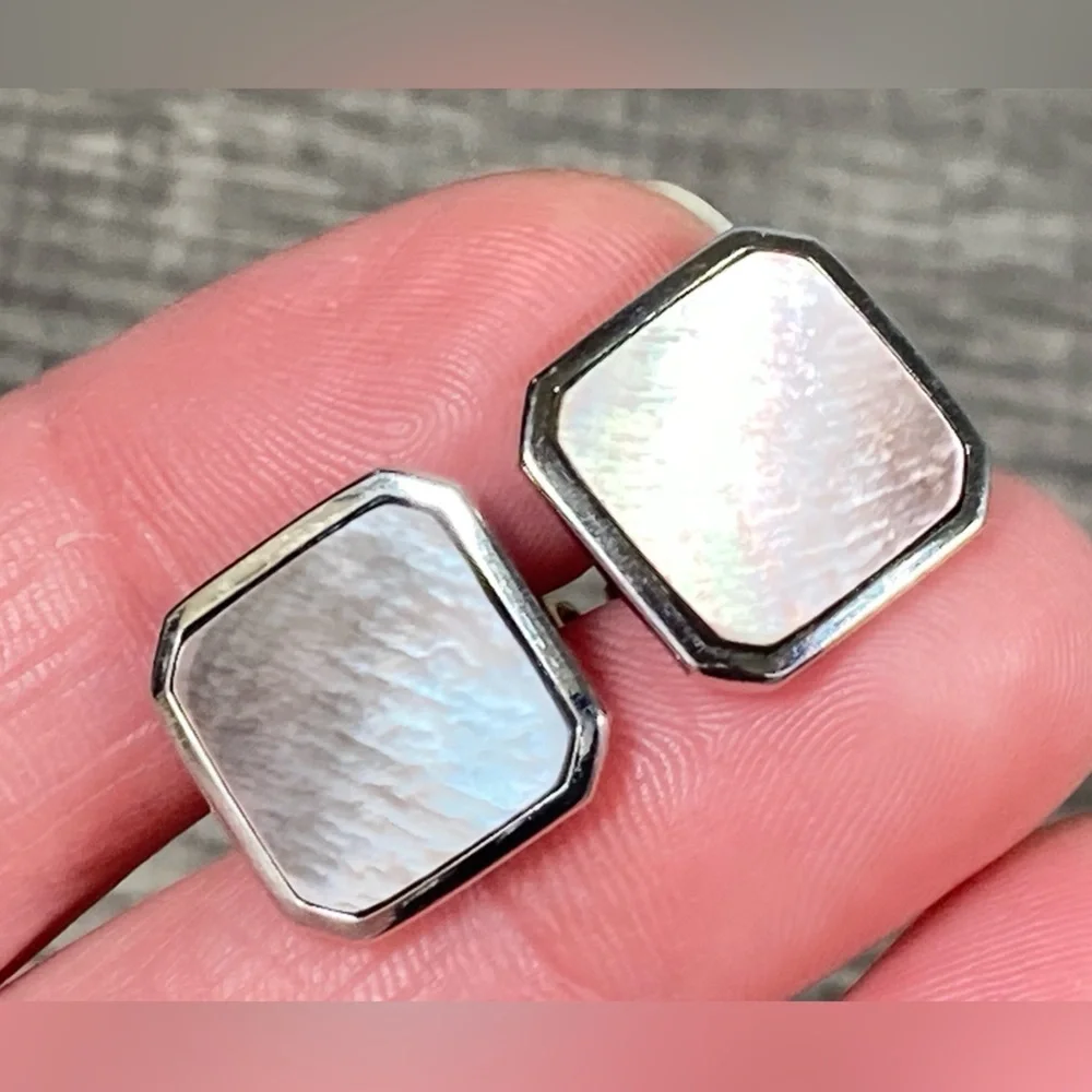 Vintage Abalone 1/20 14K Gold Filled Cuff Links Signed Correct